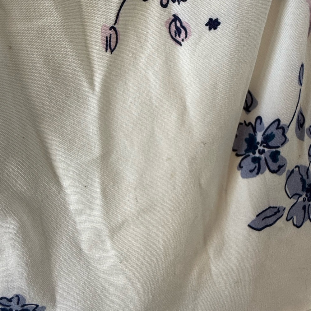 WAYF White Blue Floral Puff Sleeve Tie Back Midi Dress XS - Picture 15 of 15